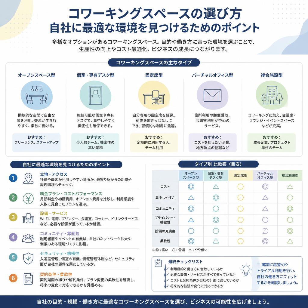コワーキングスペースの選び方